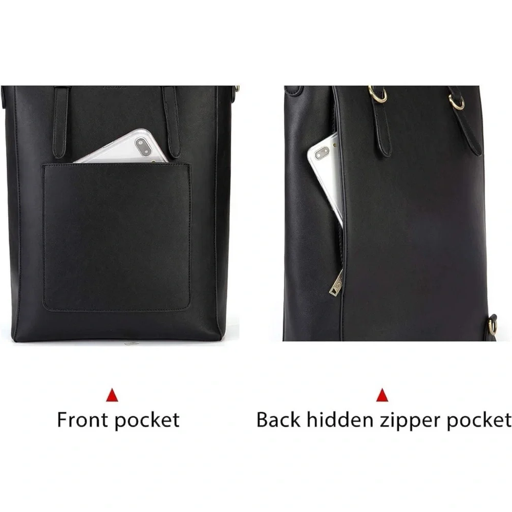 Black Handbag Tote Bag Backpack Work Bag Convertible Shoulder Bag